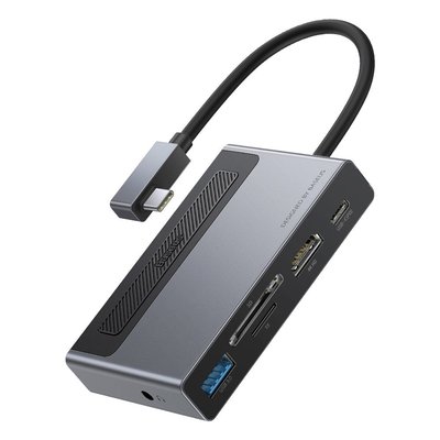 Концентратор хаб USB Type-C 6в1 HDMI 4K картридер зарядка 100Вт Baseus Metal Gleam CAHUB-DA0G 3132 фото
