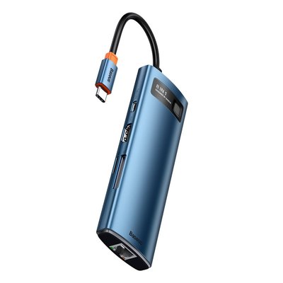 Концентратор хаб USB Type-C 8в1 картридер зарядка 100Вт Baseus Metal Gleam WKWG000103 3136 фото