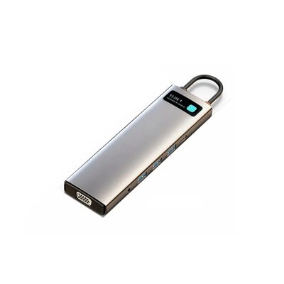 Концентратор хаб USB Type-C 11в1 VGA картридер зарядка 100Вт Baseus Metal Gleam CAHUB-CT0G 3137 фото