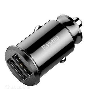 Адаптер зарядки в прикурювач BASEUS CCALL-ML01 Grain Car Charger Black (2 USB) CCALL-ML01 фото
